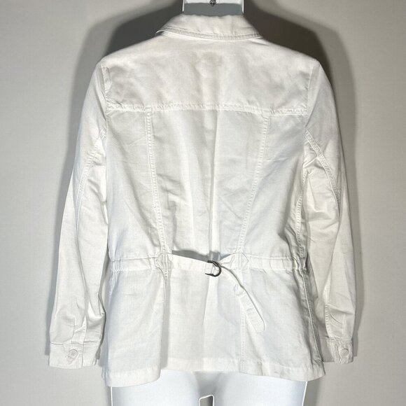 Talbots SZ M Linen Cotton Blend White Blazer / Jacket Essential Preppy Timeless - Picture 7 of 10